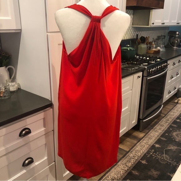 BCBG Maxazria Janice Red Coral Racer Back Shift Dress Sundress Size Small Tall - Picture 3 of 10